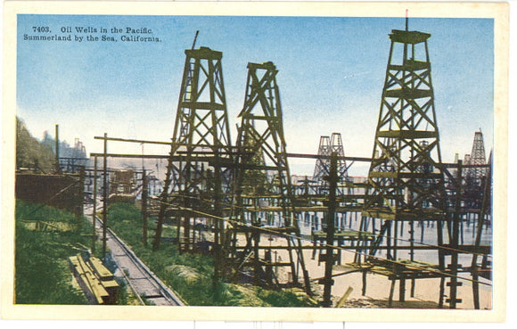 Oil Wells in the Pacific, Summerland by the Sea, CA - Carey's Emporium