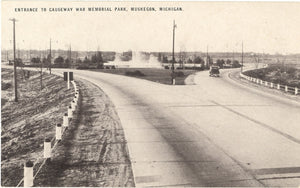 Entrance to Causeway War Memorial Park, Muskegon, MI - Carey's Emporium