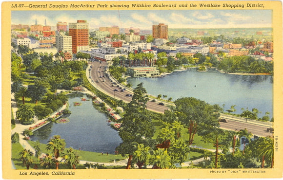 General Douglas MacArthur Park Showing Wilshire Boulevard and the Westlake Shopping District, Los Angeles, CA - Carey's Emporium