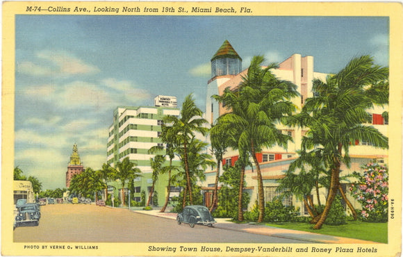 Collins Ave., Looking North from 19th St., Miami Beach, FL - Carey's Emporium