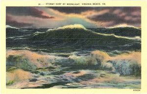 Stormy Surf by Moonlight, Virginia Beach, VA - Carey's Emporium