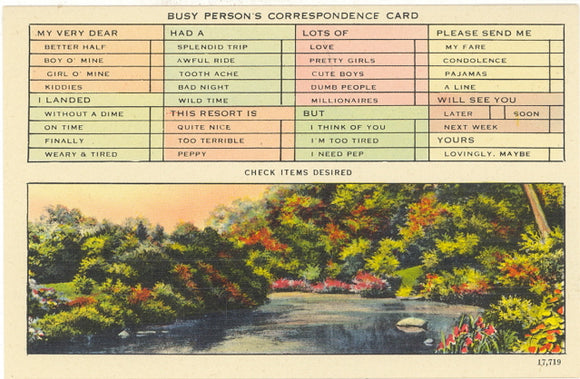Busy Person's Correspondence - Carey's Emporium