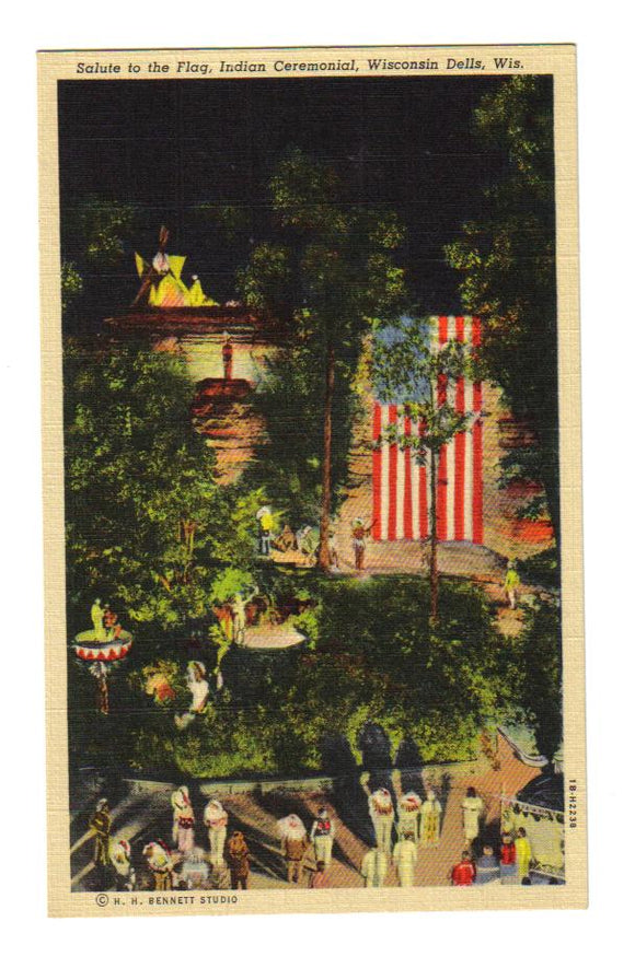 Salute to the Flag, Indian Ceremonial, Wisconsin Dells, WI - Carey's Emporium
