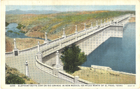 Elephant Butte Dam, 125 Miles North of El Paso, on Rio Grande, NM - Carey's Emporium