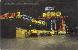 Night Scene of Virginia Street, Reno, NV - Carey's Emporium