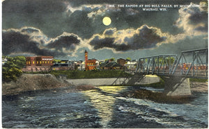 The Rapids at Big Bull Falls, by Moonlight, Wausau, WI - Carey's Emporium