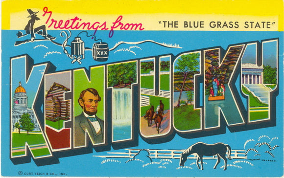 Greetings from The Blue Grass State Kentucky Large Letter - Carey's Emporium