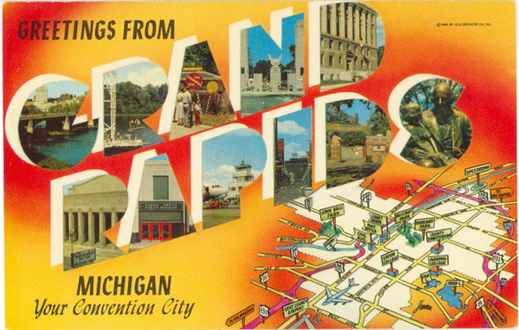 Greetings from Grand Rapids, MI Your Convention City, Large Letter - Carey's Emporium