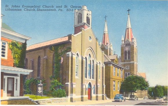 St. Johns Evangelical Church and St. George Lithuanian Church, Shenandoah, PA - Carey's Emporium