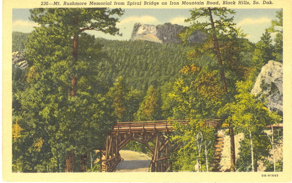 Mt. Rushmore Memorial from Spiral Bridge on Iron Mountain Road, Black Hills, SD - Carey's Emporium