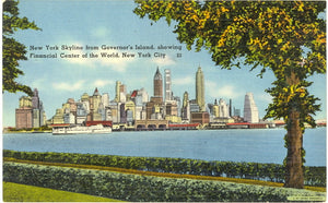 New York Skyline from Governor's Island, showing Financial Center of the World, New York City, NY - Carey's Emporium