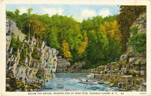 Below the Rapids, Nearing the End of Boat Ride, Ausable Chasm, NY - Carey's Emporium