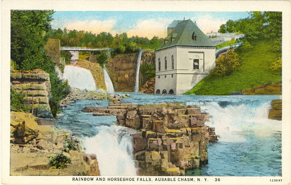 Rainbow and Horseshoe Falls, Ausable Chasm, NY - Carey's Emporium