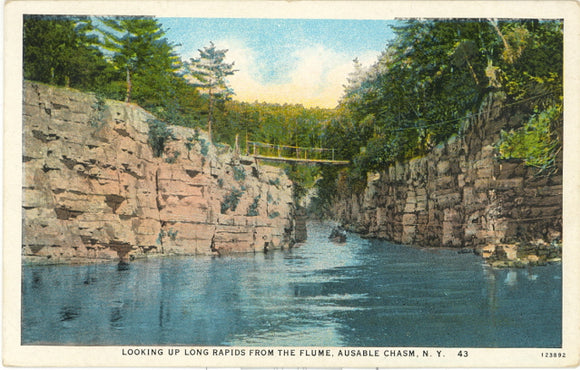 Looking up Long Rapids From the Flume, Ausable Chasm, NY - Carey's Emporium