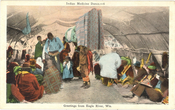 Indian Medicine Dance, Greetings from Eagle River, WI - Carey's Emporium