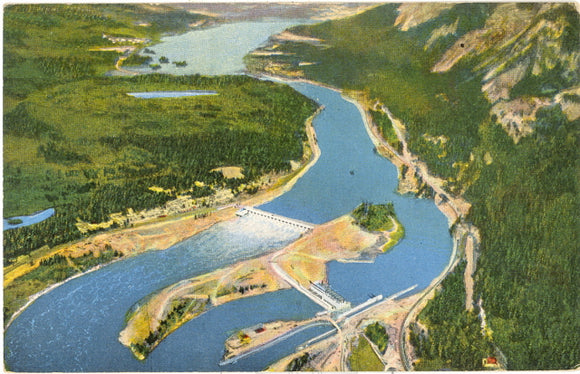 Bonneville Dam, Looking East Toward Bridge-of-the-Gods, Columbia River, OR - Carey's Emporium