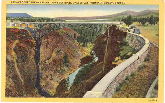 Crooked River Bridge, 304 Feet High, Dalles-California Highway, OR - Carey's Emporium