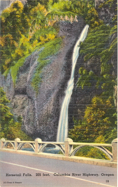 Horsetail Falls, 205 Feet, Columbia River Highway, OR - Carey's Emporium