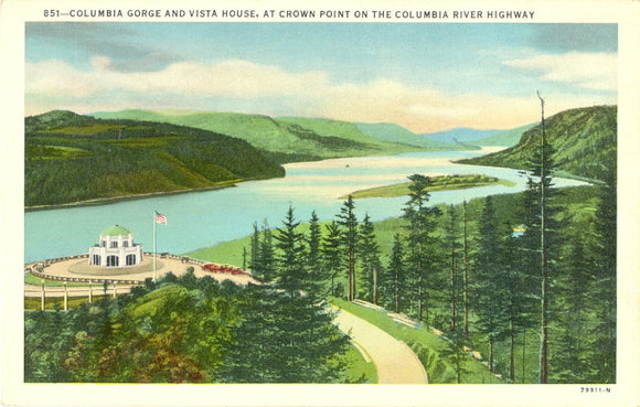 Columbia Gorge and Vista House, at Crown Point on the Columbia River Highway, OR - Carey's Emporium