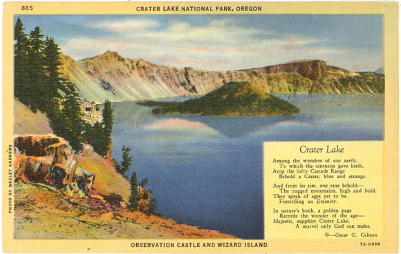 Crater Lake National Park, Oregon Observation Castle and Wizard Island - Carey's Emporium