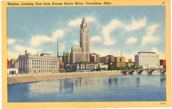 Skyline, Looking East from Across Scioto River, Columbus, OH - Carey's Emporium