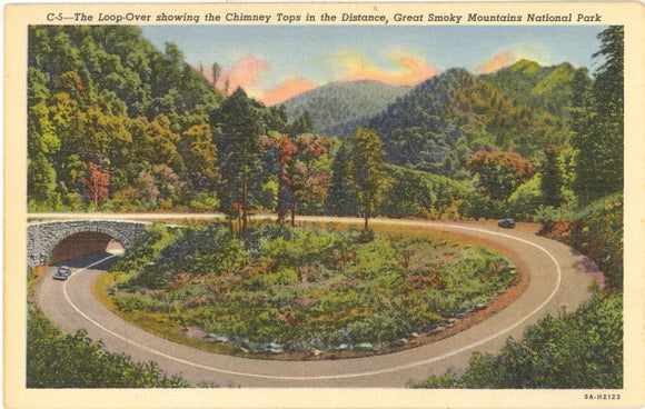 The Loop-Over, showing the Chimney Tops in the Distance, Great Smoky Mountains National Park - Carey's Emporium