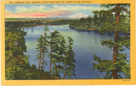 Oswego Lake, Mt. Hood in the Distance, near Portland, OR - Carey's Emporium