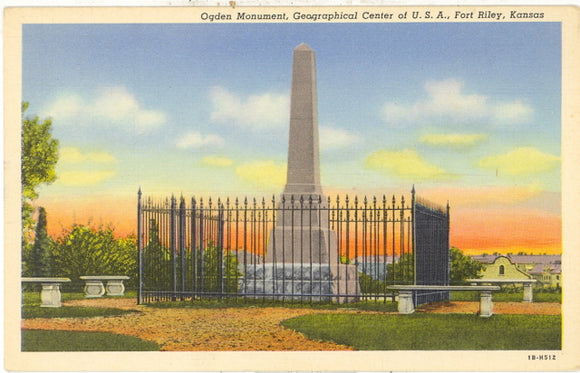 Ogden Monument, Georgraphical Center of U. S. A., Fort Riley, KS - Carey's Emporium