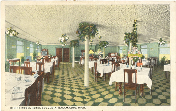 Dining Room, Hotel Columbia, Kalamazoo, MI - Carey's Emporium
