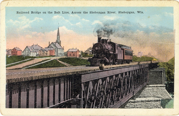 Railroad Bridge on the Belt Line, Across the Sheboygan River, Sheboygan, WI - Carey's Emporium