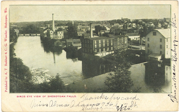 Birds Eye View of Sheboygan Falls, WI - Carey's Emporium