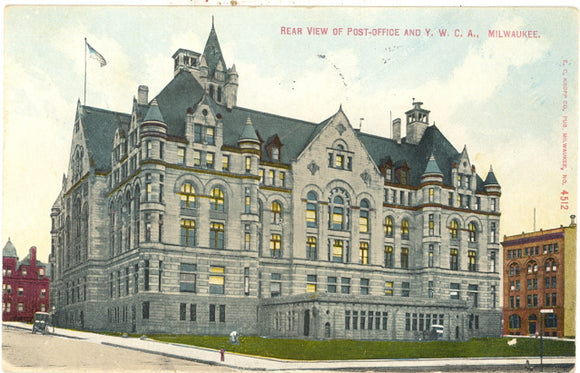 Rear View of Post Office and YWCA, Milwaukee, WI - Carey's Emporium