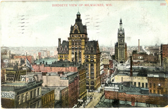 Birdseye View of Milwaukee, WI - Carey's Emporium
