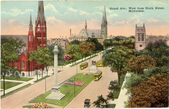 Grand Ave., West from Ninth Street, Milwaukee, WI - Carey's Emporium