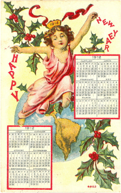 1912 Calendar, Happy New Year