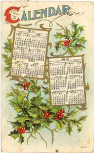 1910 Calendar, New Year