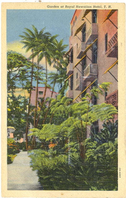 Gardens at Royal Hawaiian Hotel Territory of Hawaii - Carey's Emporium