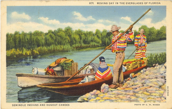 Seminole Indians and Dugout Canoes - Carey's Emporium