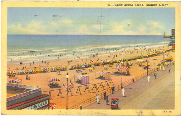 Placid Beach Scene, Atlantic City, NJ - Carey's Emporium