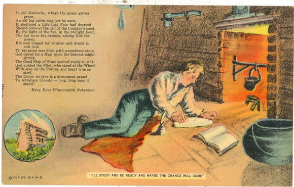 Lincoln Studying in Front of the Fire - Carey's Emporium