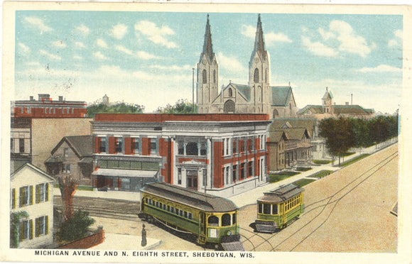 Streetcars on Michigan Ave., Sheboygan, WI - Carey's Emporium