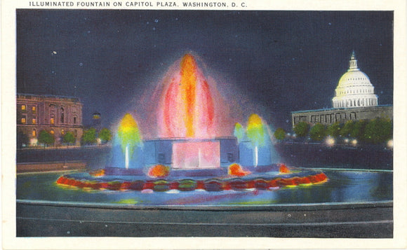 Illuminated Fountain on Capitol Plaza, Washington, DC - Carey's Emporium