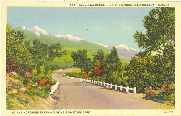 Absoroka Range from the Gardiner Livingston Highway to the Northern Entrance of Yellowstone  Park - Carey's Emporium