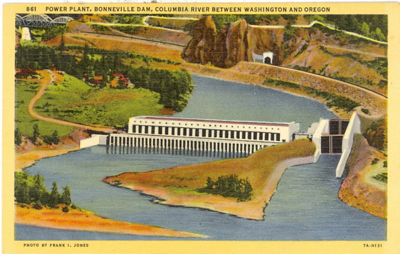 Power Plant, Bonneville Dam, Columbia River Between Washington and Oregon - Carey's Emporium