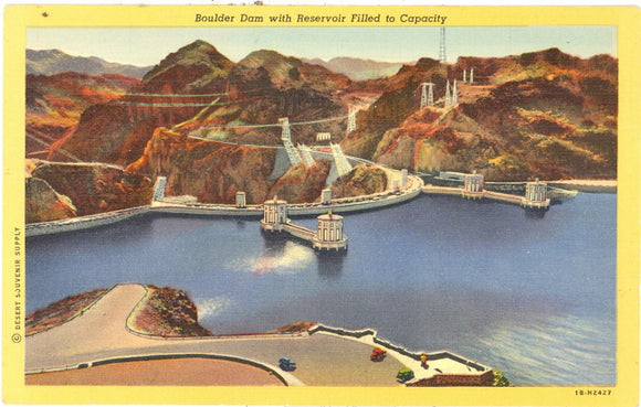 Boulder Dam With Reservoir Filled to Capacity - Carey's Emporium
