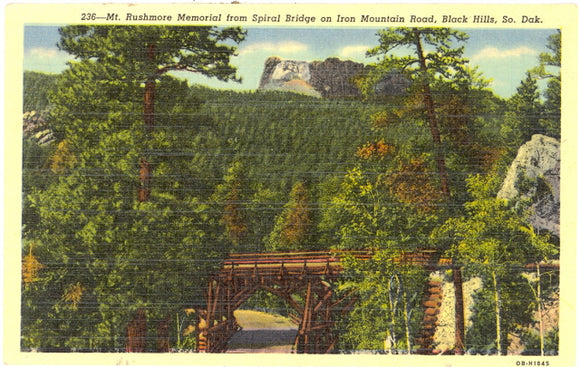 Mt. Rushmore Memorial from Spiral Bridge on Iron Mountain Road, Black Hills, SD - Carey's Emporium