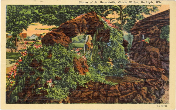 Statue of St. Bernadette, Grotto Shrine, Rudolph, WI - Carey's Emporium