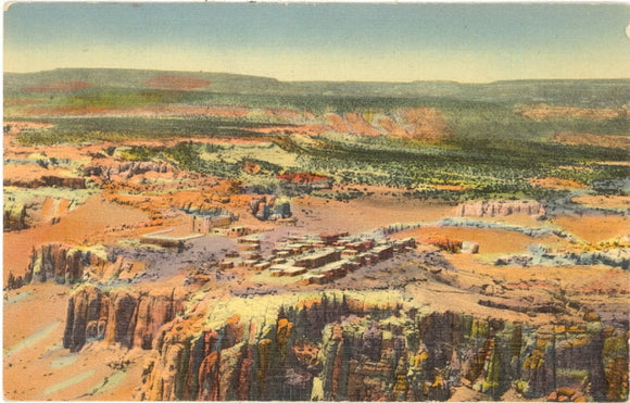 Air View of Acoma Indian Village South of Highway US 66, Near Laguna, NM - Carey's Emporium