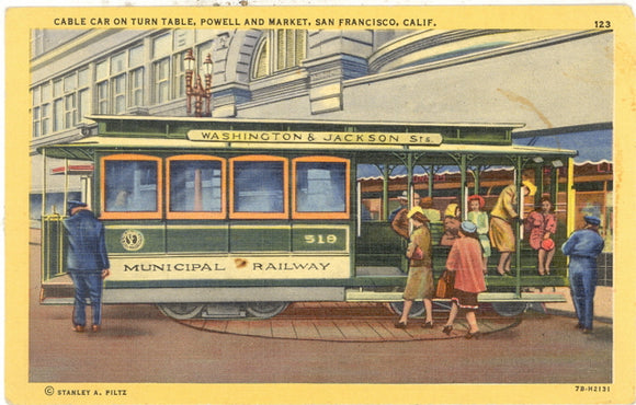 Cable Car Turn Table, Powell and Market, San Francisco, CA - Carey's Emporium