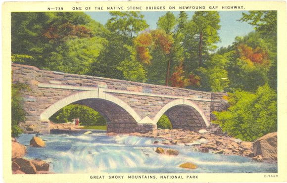 One of the Native Stone Bridges on Newfound Gap Highway, Great Smoky Mountains National Park - Carey's Emporium